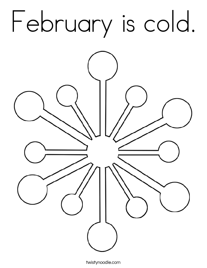 February is cold. Coloring Page