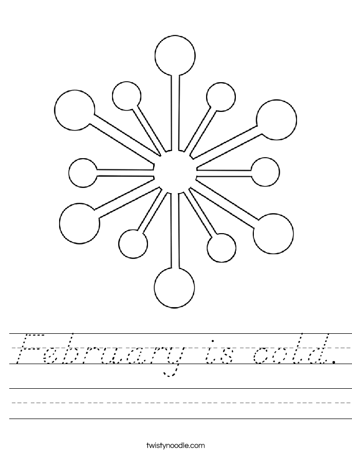 February is cold. Worksheet