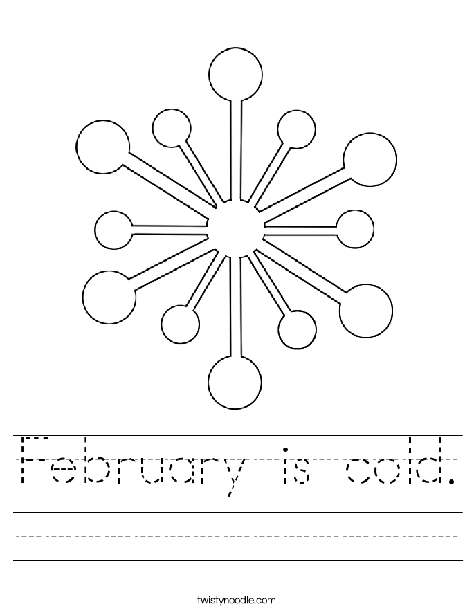 February is cold. Worksheet