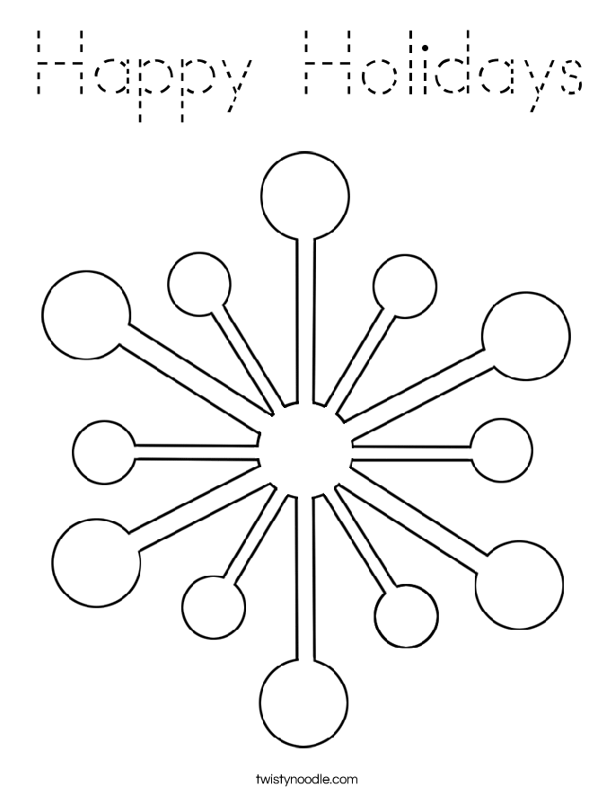 Happy Holidays Coloring Page