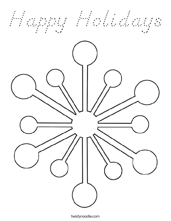 Happy Holidays Coloring Page