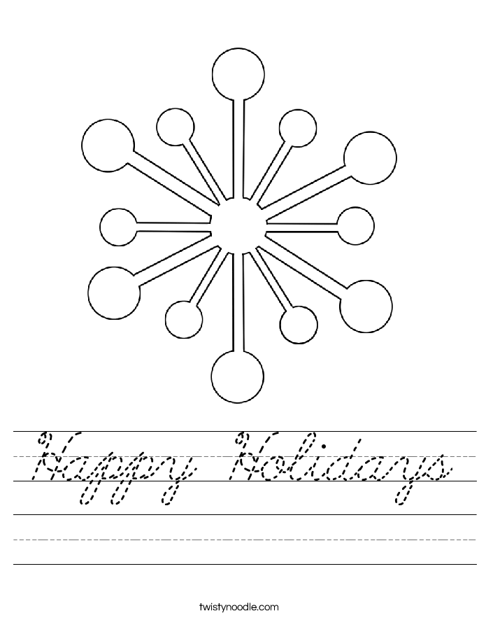 Happy Holidays Worksheet