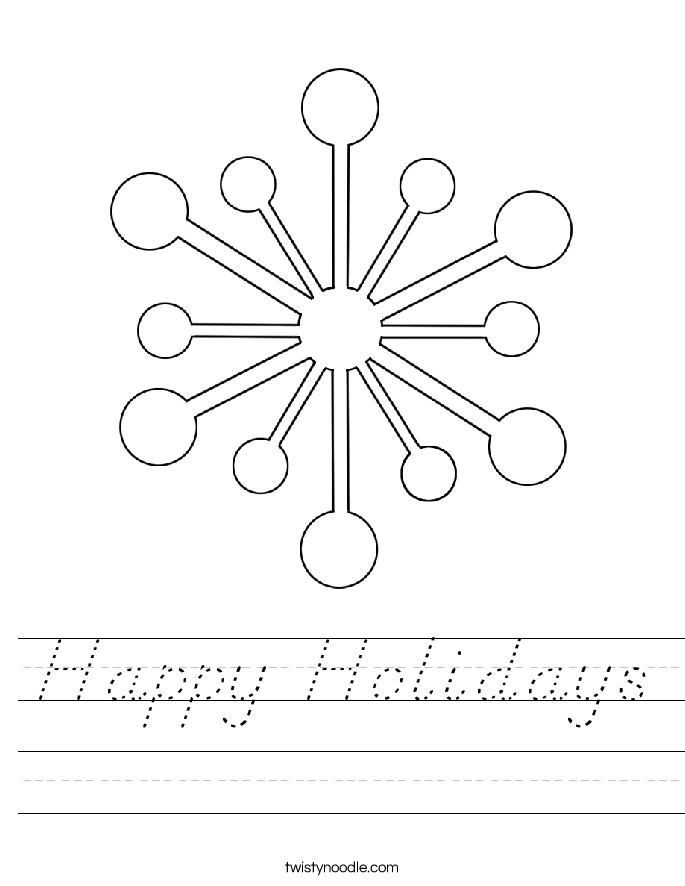 Happy Holidays Worksheet