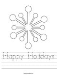 Happy Holidays Worksheet