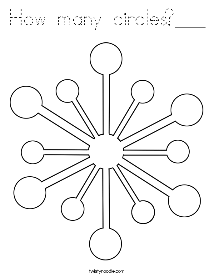 How many circles?___ Coloring Page
