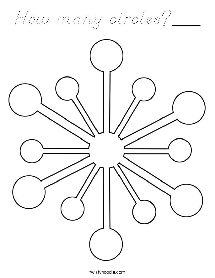 How many circles?___ Coloring Page