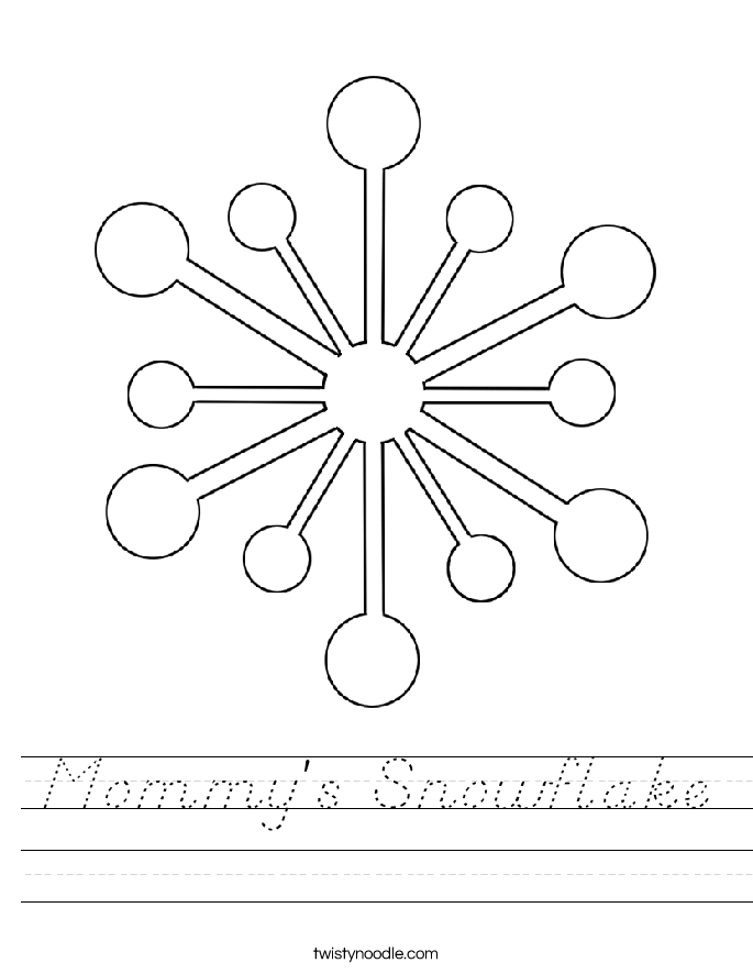 Mommy's Snowflake Worksheet