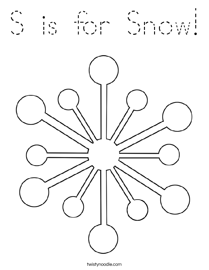 S is for Snow! Coloring Page