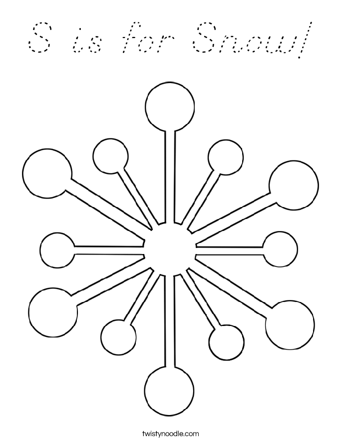 S is for Snow! Coloring Page
