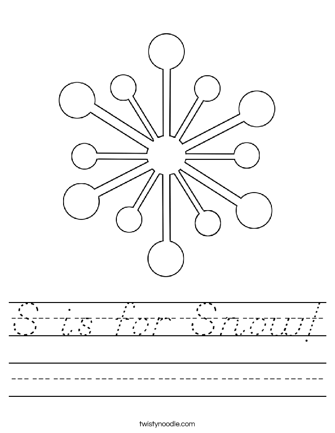 S is for Snow! Worksheet