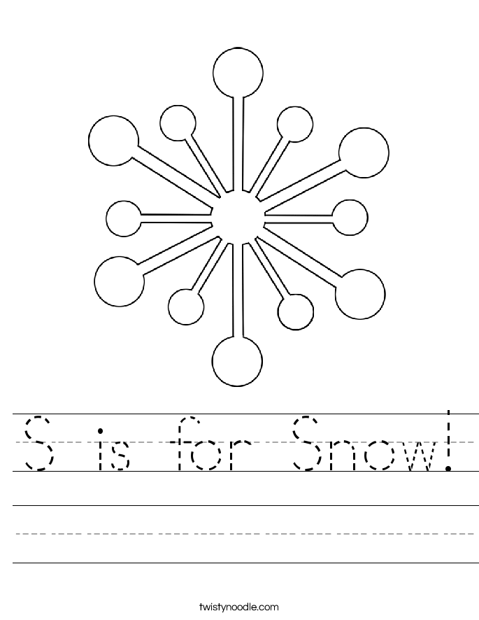 S is for Snow! Worksheet