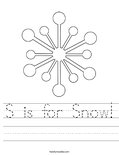 S is for Snow! Worksheet