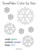 Snowflake Color by Size Coloring Page