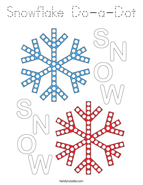Snowflake Do-a-Dot Coloring Page