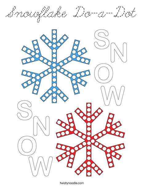 Snowflake Do-a-Dot Coloring Page