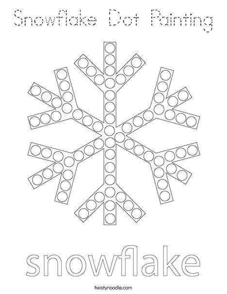 Snowflake Dot Painting Coloring Page - Tracing - Twisty Noodle