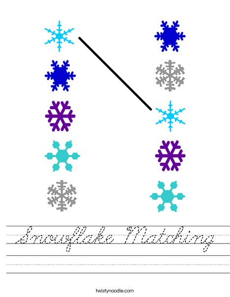 Snowflake Matching Worksheet