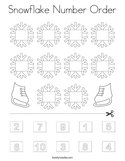 Snowflake Number Order Coloring Page