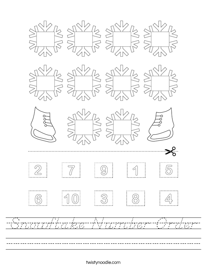 Snowflake Number Order Worksheet