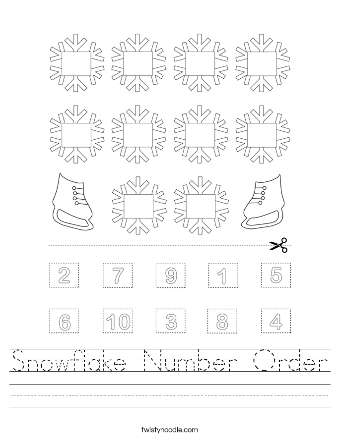 Snowflake Number Order Worksheet