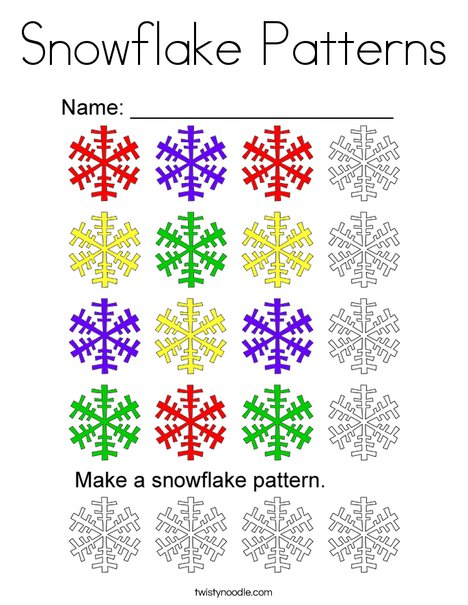 Snowflake Patterns Coloring Page
