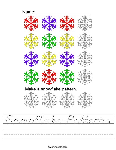 Snowflake Patterns Worksheet