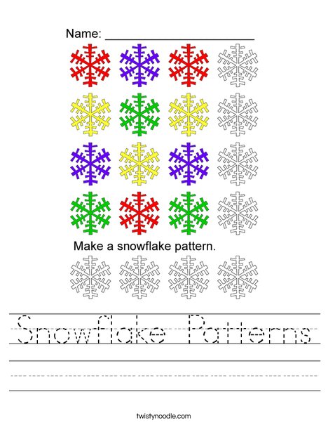 Snowflake Patterns Worksheet