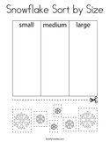Snowflake Sort by Size Coloring Page