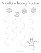 Snowflake Tracing Practice Coloring Page