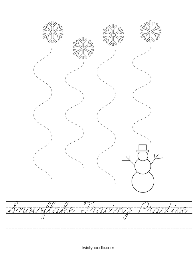 Snowflake Tracing Practice Worksheet