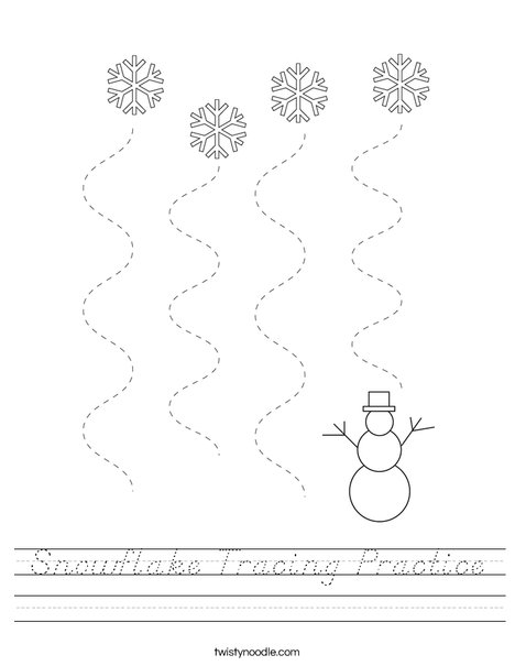 Snowflake Tracing Practice Worksheet