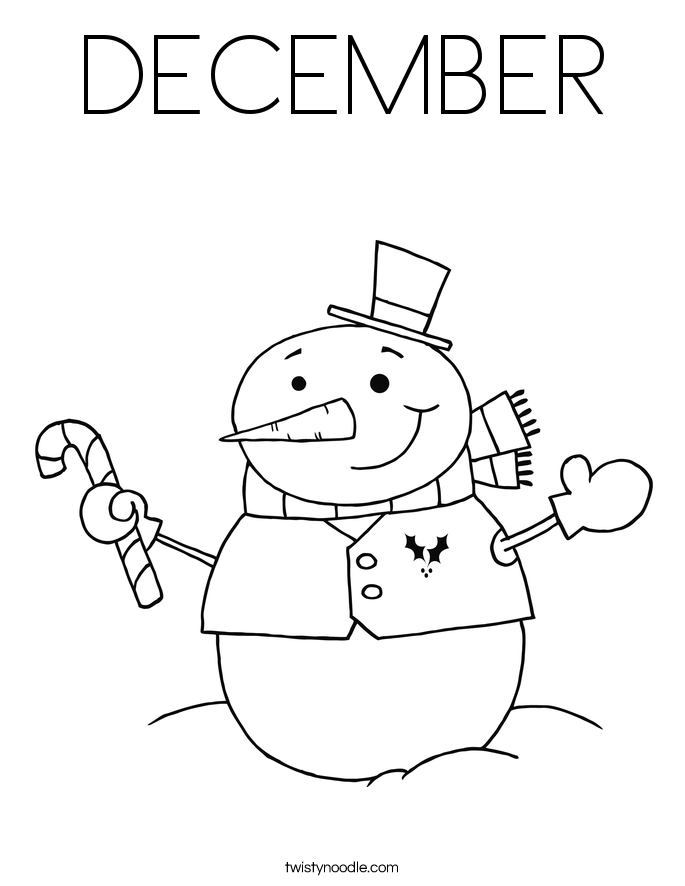 DECEMBER Coloring Page