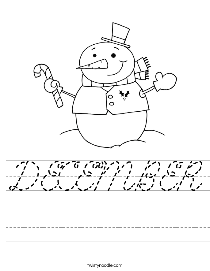 DECEMBER Worksheet