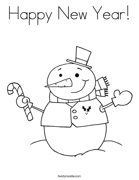 Snowman Holding a Candy Cane Coloring Page