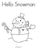 Hello SnowmanColoring Page