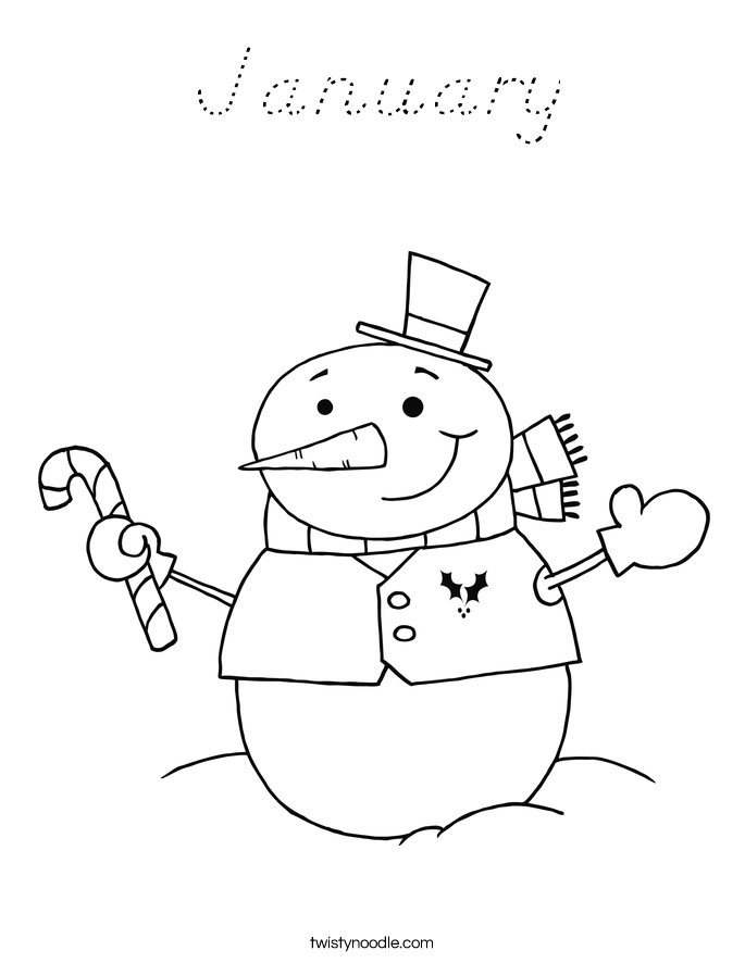 January Coloring Page