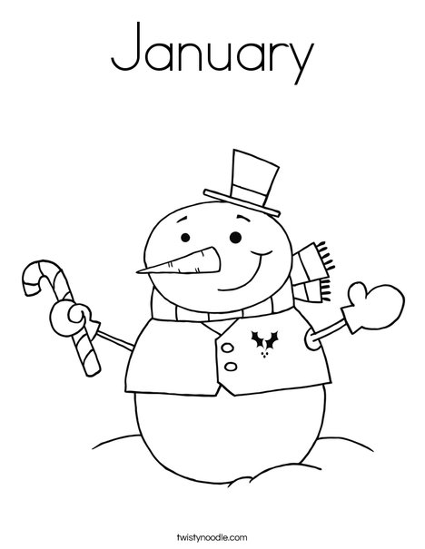 Snowman Holding a Candy Cane Coloring Page