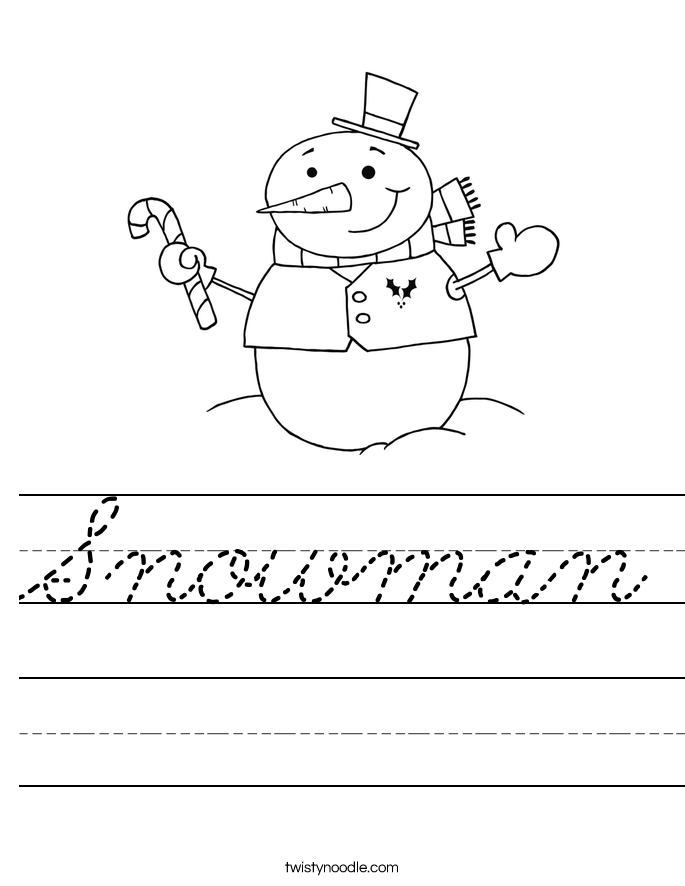 Snowman Worksheet
