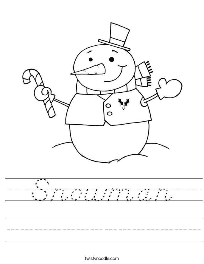 Snowman Worksheet