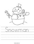 Snowman Worksheet