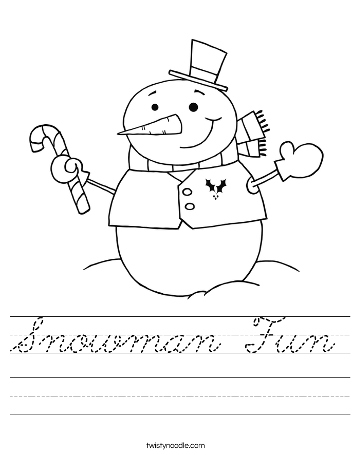 Snowman Fun Worksheet