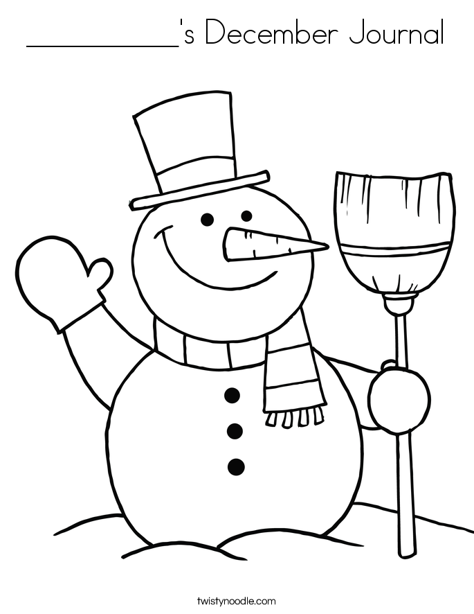 __________'s December Journal Coloring Page
