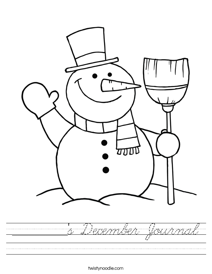 __________'s December Journal Worksheet