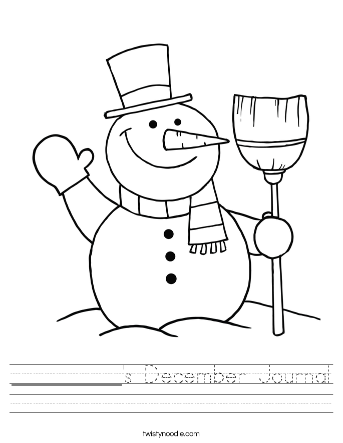 __________'s December Journal Worksheet
