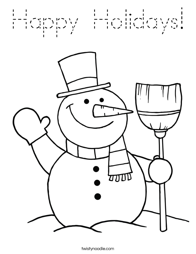 Happy Holidays! Coloring Page