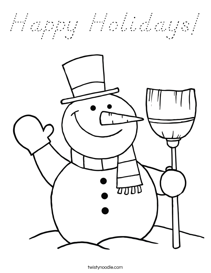 Happy Holidays! Coloring Page