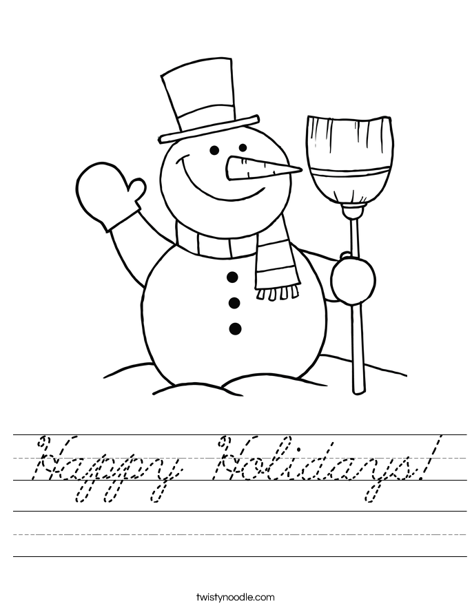 Happy Holidays! Worksheet