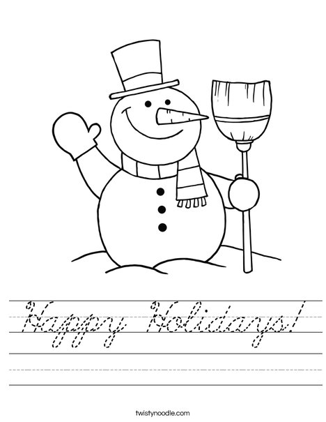 Snowman Worksheet