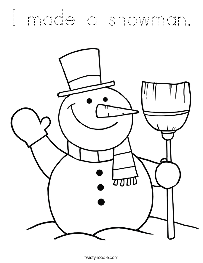 I made a snowman. Coloring Page