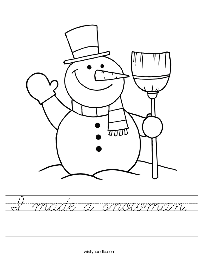 I made a snowman. Worksheet